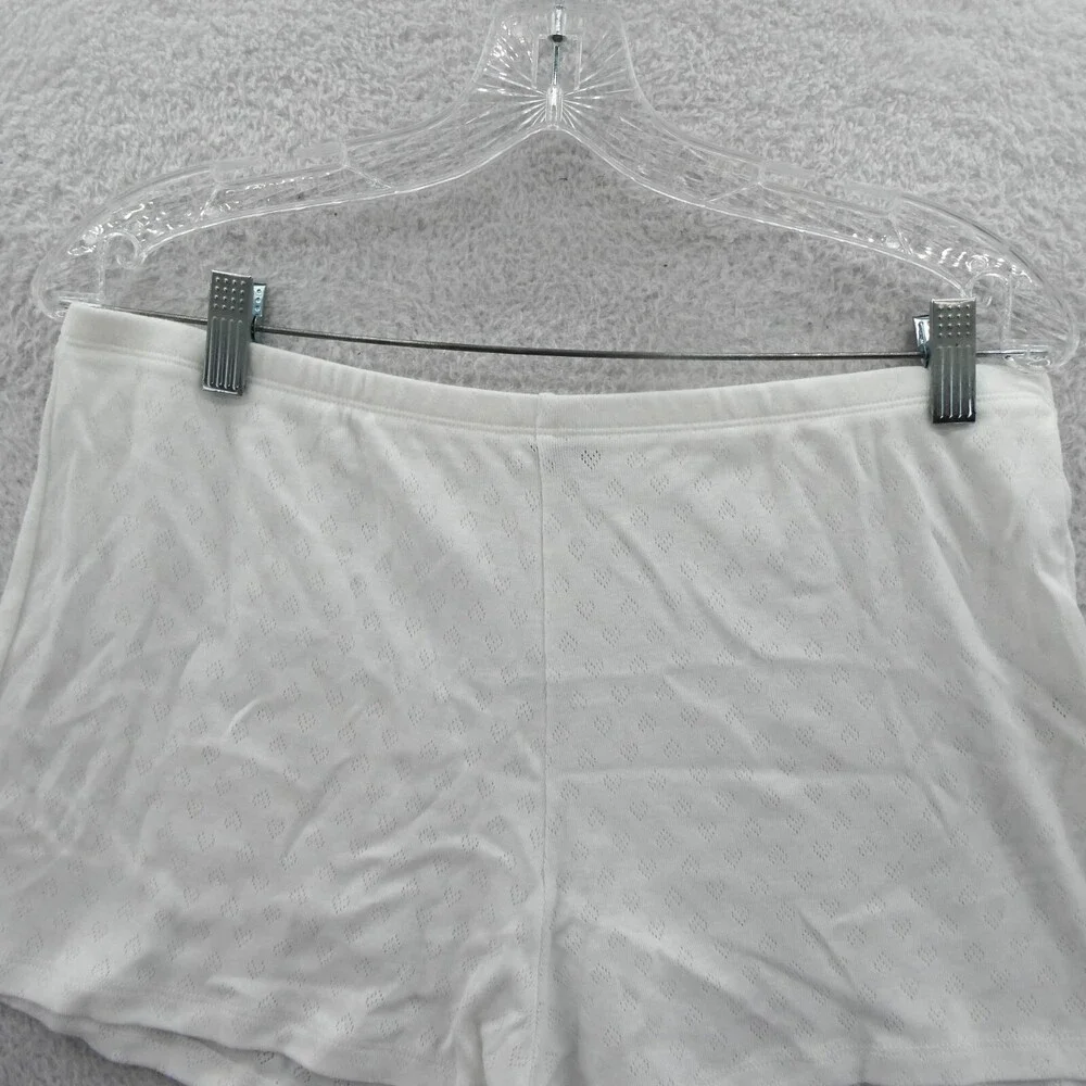 Victorias‎ Secret Large Boyshort Pajama Shorts White Heart Knit Sleepwear Short